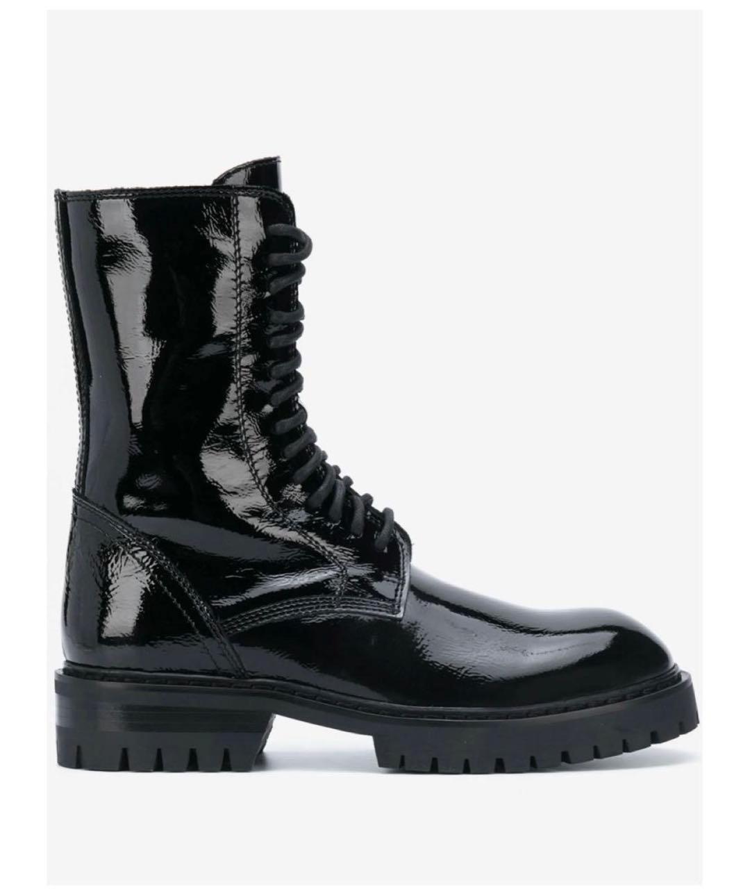 ANN DEMEULEMEESTER Черные ботильоны из лакированной кожи, фото 9