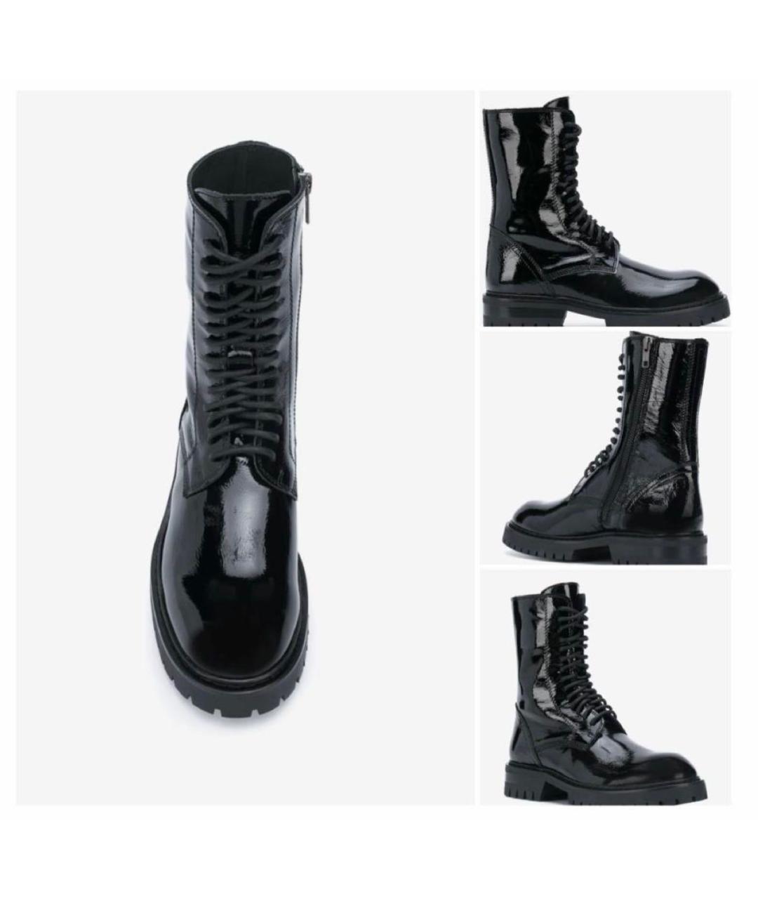 ANN DEMEULEMEESTER Черные ботильоны из лакированной кожи, фото 4