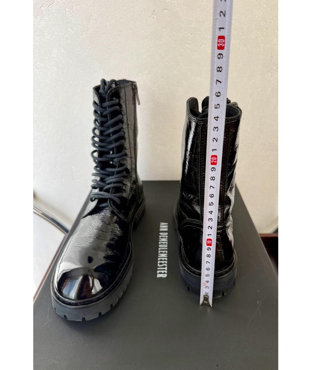 ANN DEMEULEMEESTER Черные ботильоны из лакированной кожи, фото 5