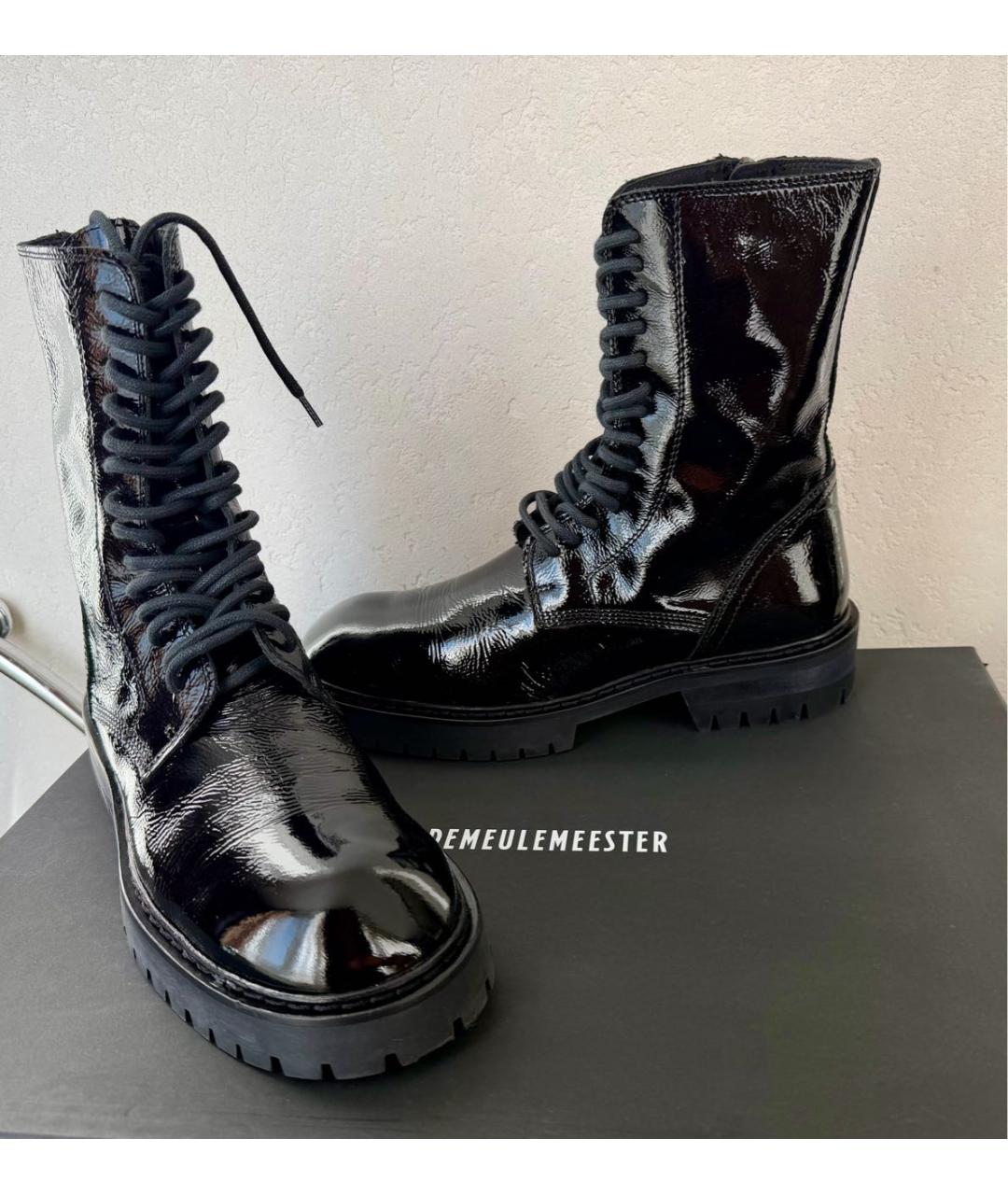 ANN DEMEULEMEESTER Черные ботильоны из лакированной кожи, фото 2