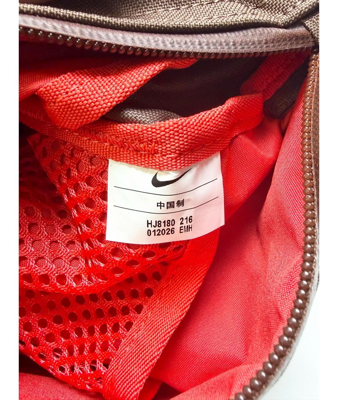 NIKE Коричневая синтетическая сумка на плечо, фото 7