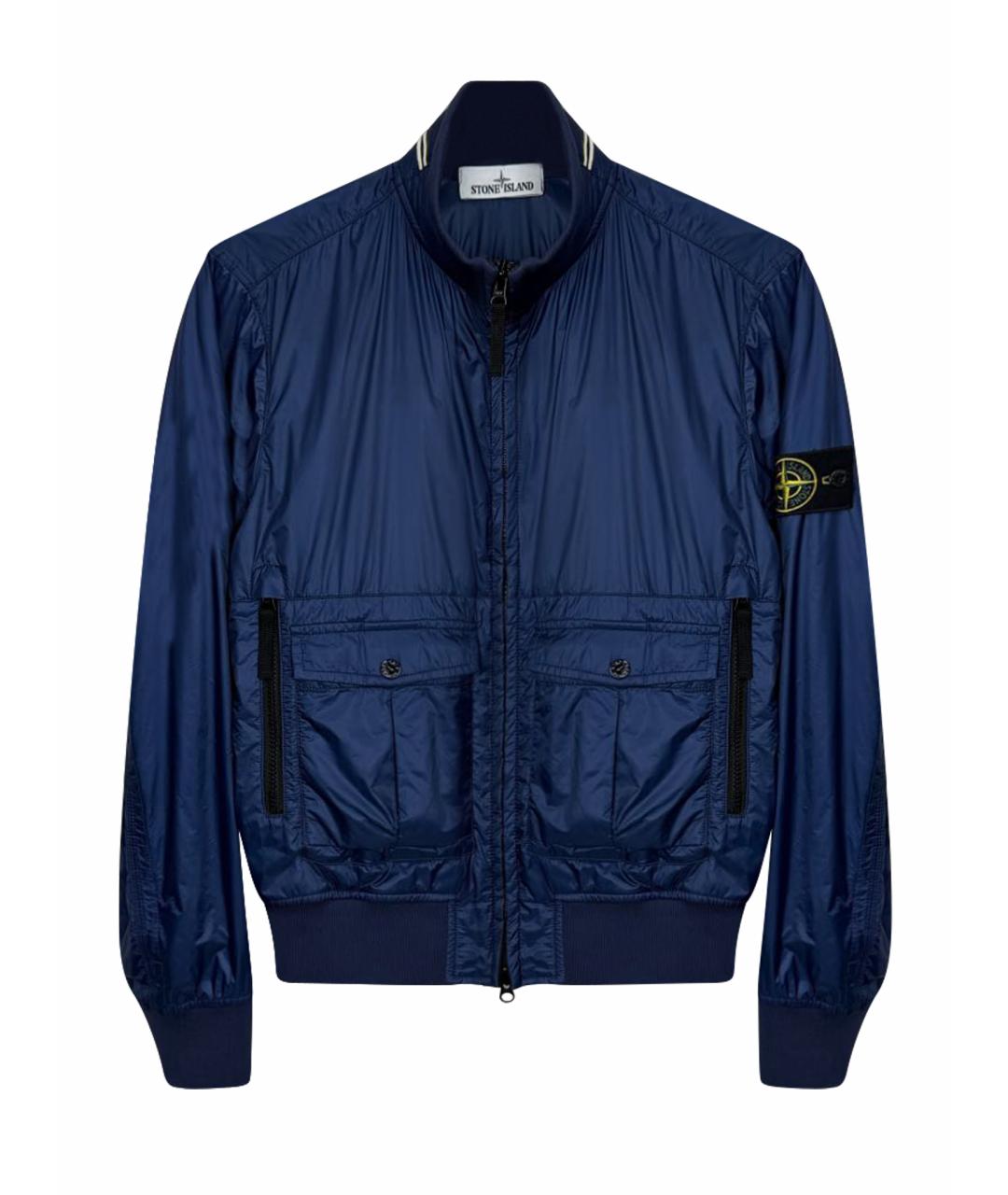 STONE ISLAND Темно-синяя полиамидовая куртка, фото 1
