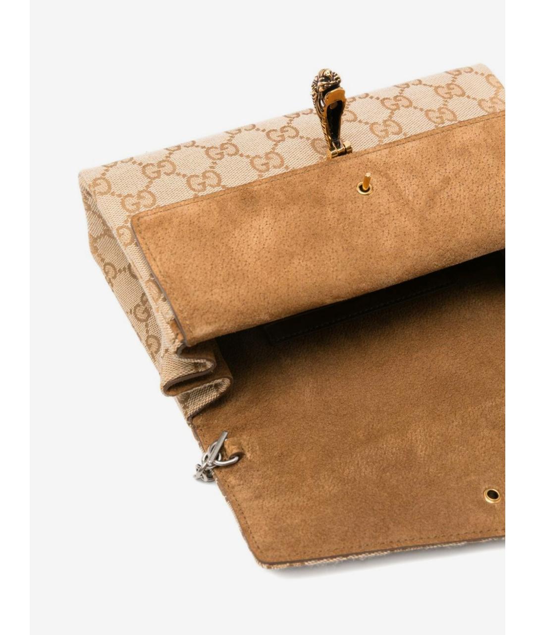 GUCCI Бежевая сумка через плечо из канвы, фото 5