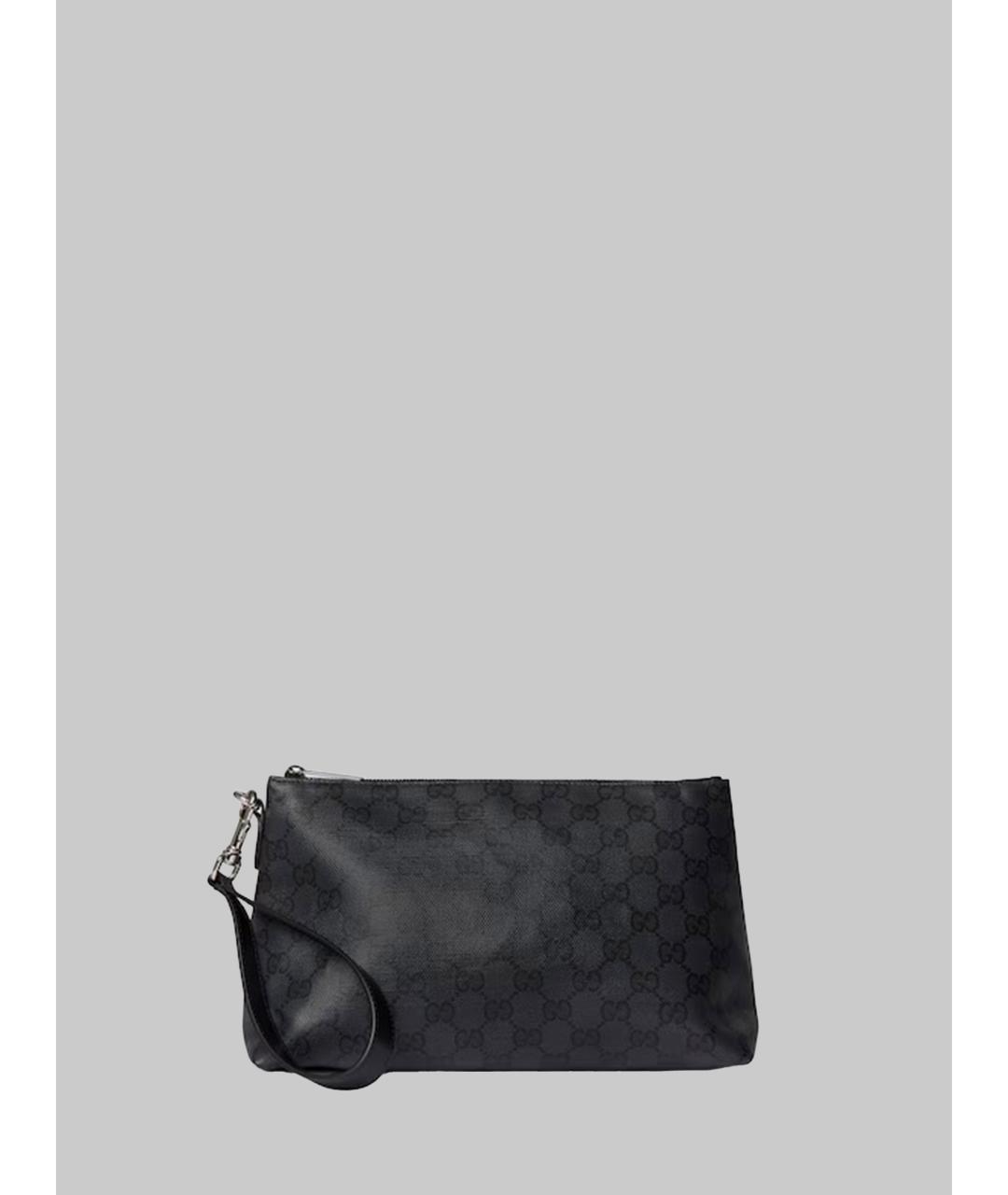 GUCCI Черная барсетка из канвы, фото 5