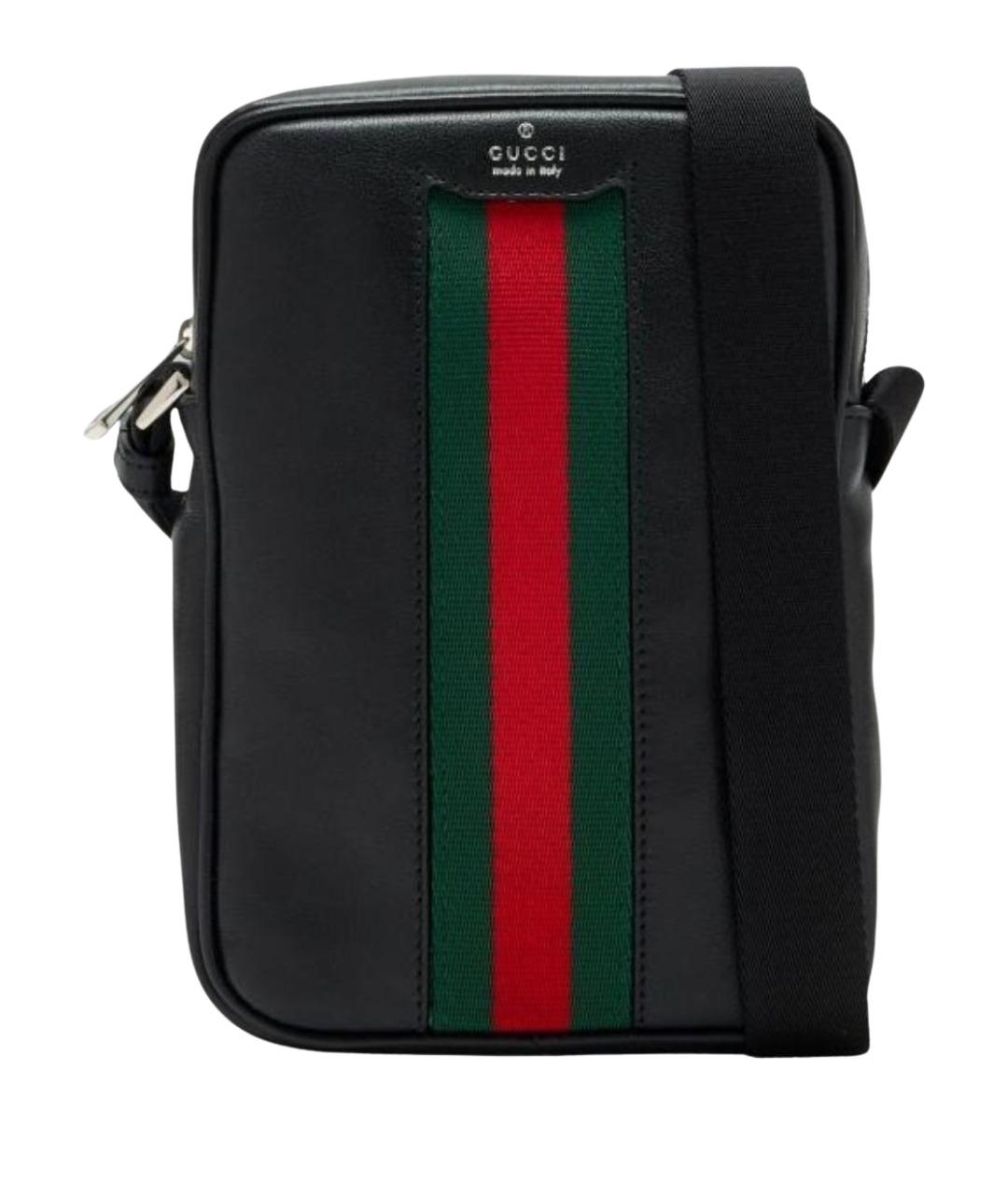 GUCCI Черная кожаная сумка на плечо, фото 1