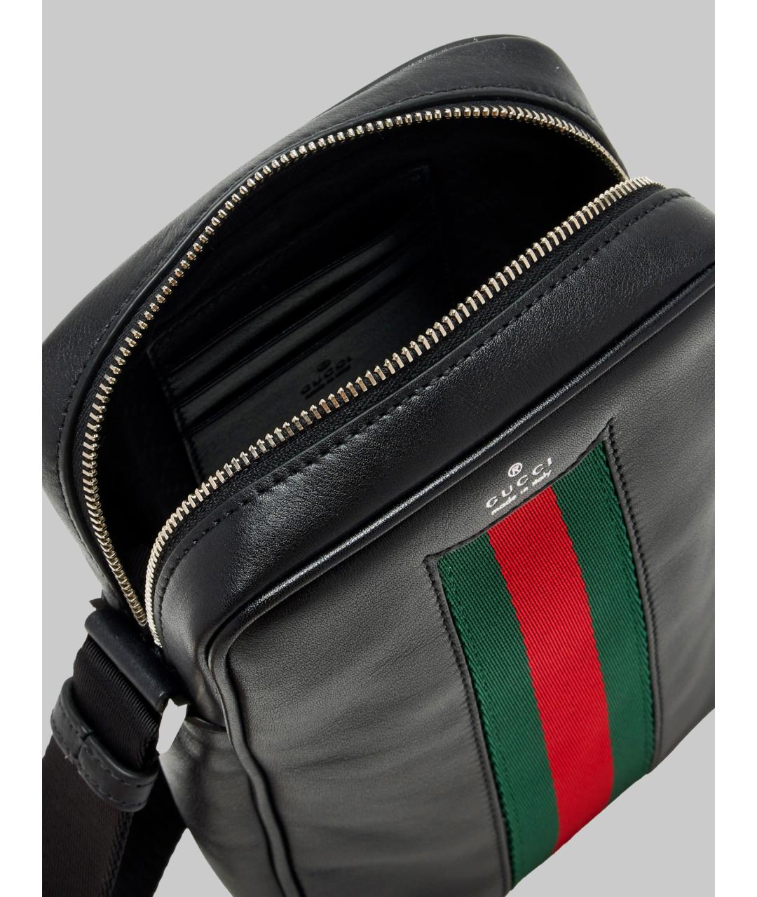 GUCCI Черная кожаная сумка на плечо, фото 4
