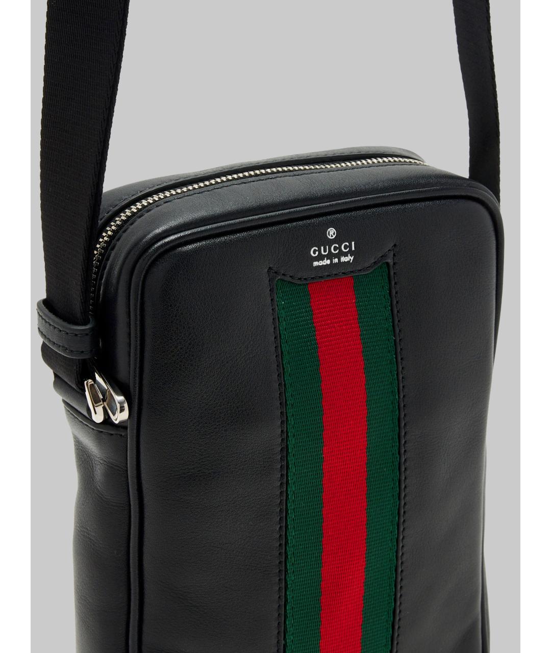 GUCCI Черная кожаная сумка на плечо, фото 3