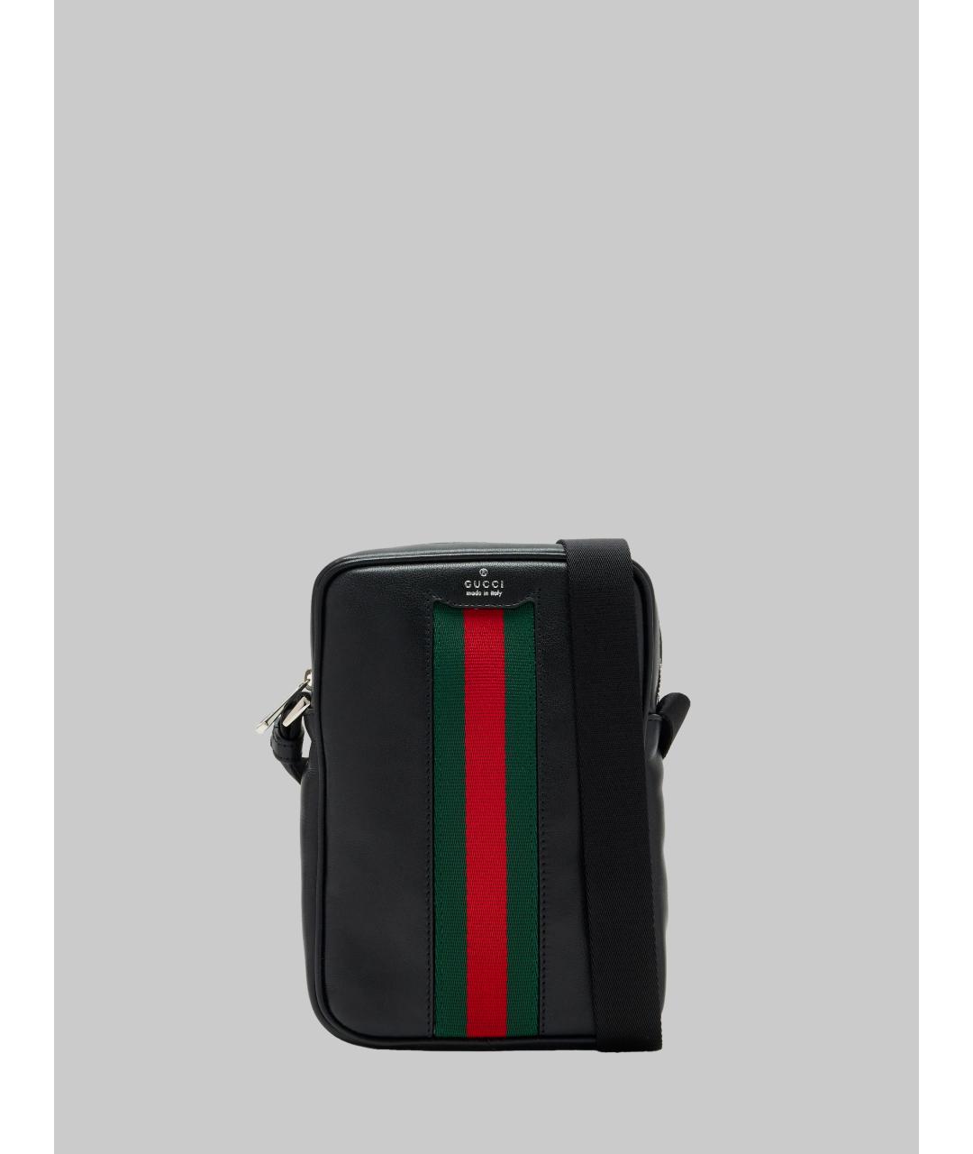 GUCCI Черная кожаная сумка на плечо, фото 5