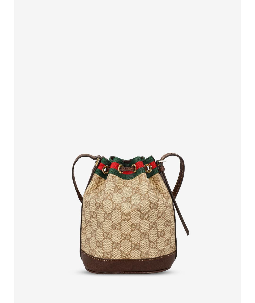 GUCCI Бежевая сумка через плечо из канвы, фото 2
