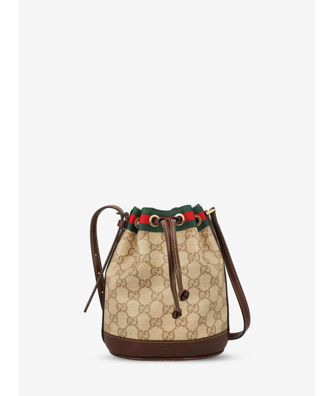 GUCCI Бежевая сумка через плечо из канвы, фото 5