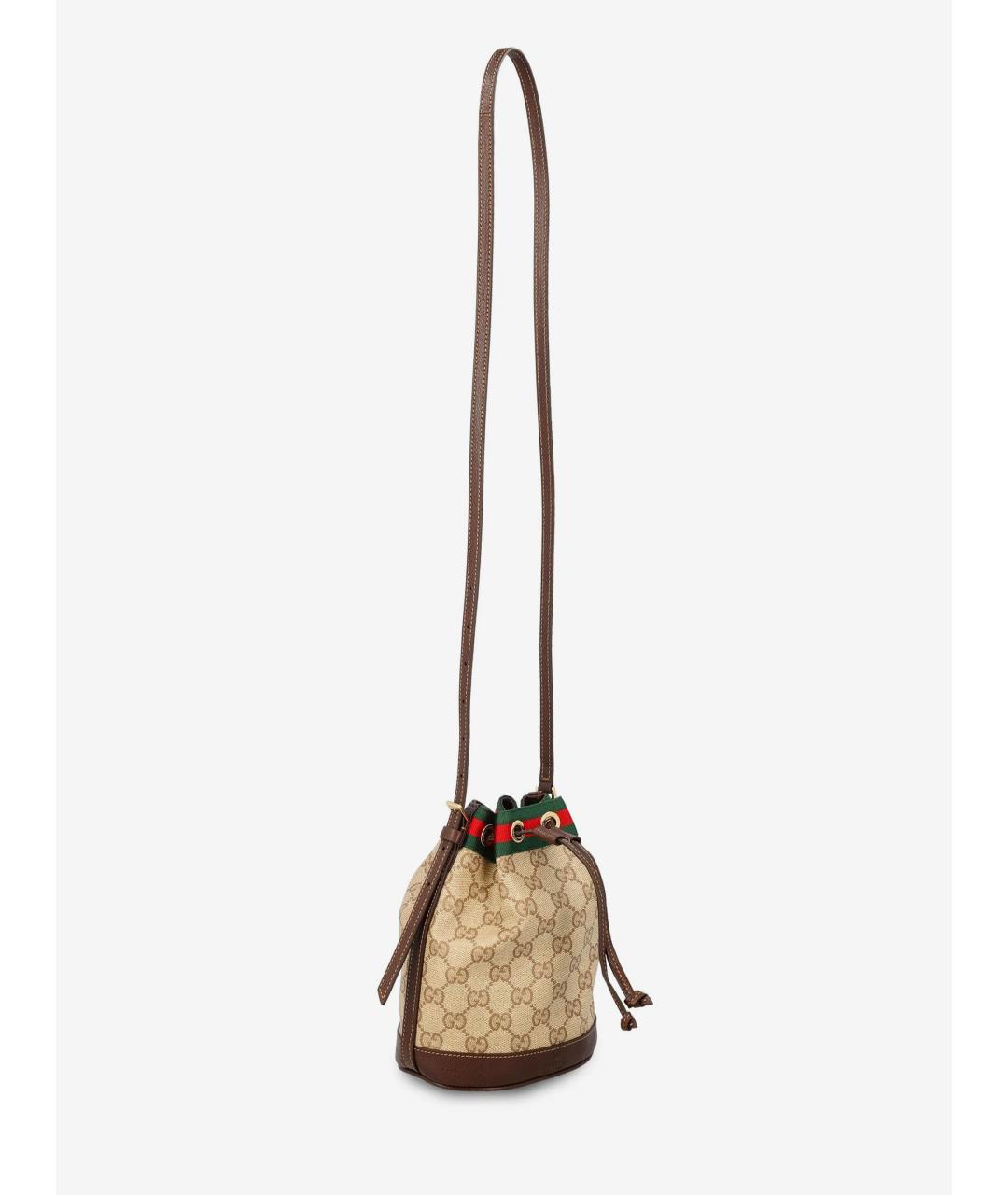 GUCCI Бежевая сумка через плечо из канвы, фото 3
