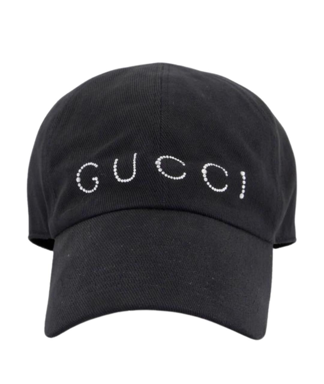 GUCCI Черная хлопковая кепка, фото 1