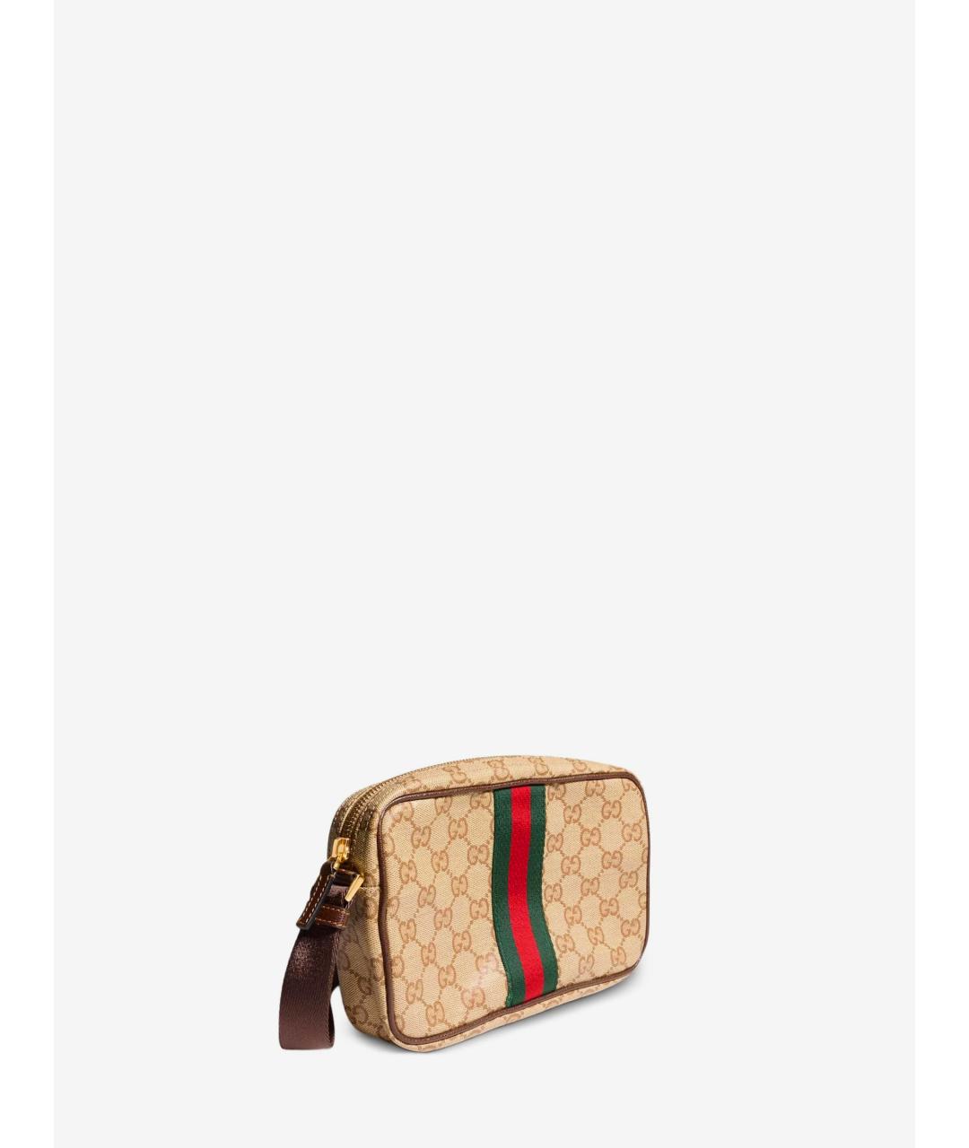 GUCCI Бежевая сумка на плечо из канвы, фото 2