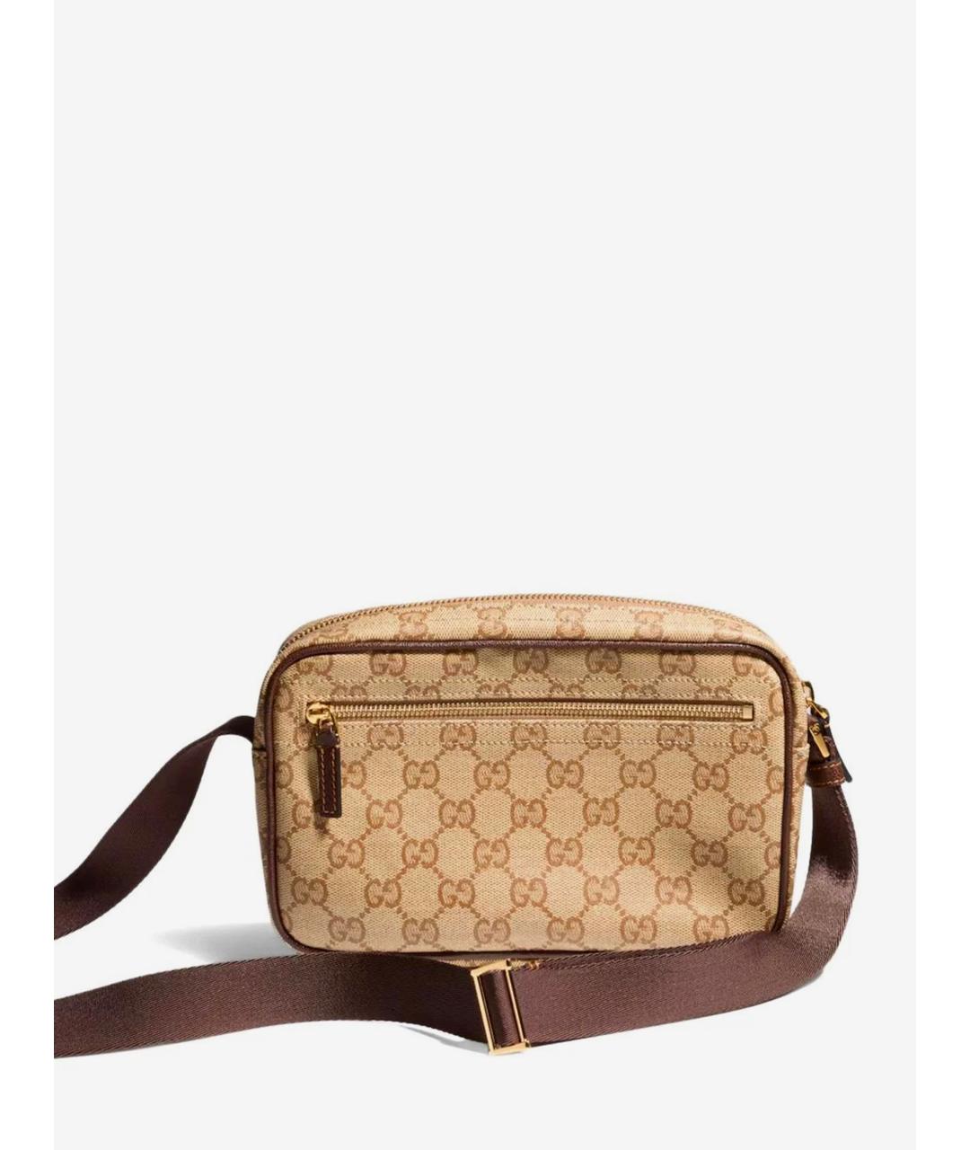GUCCI Бежевая сумка на плечо из канвы, фото 4