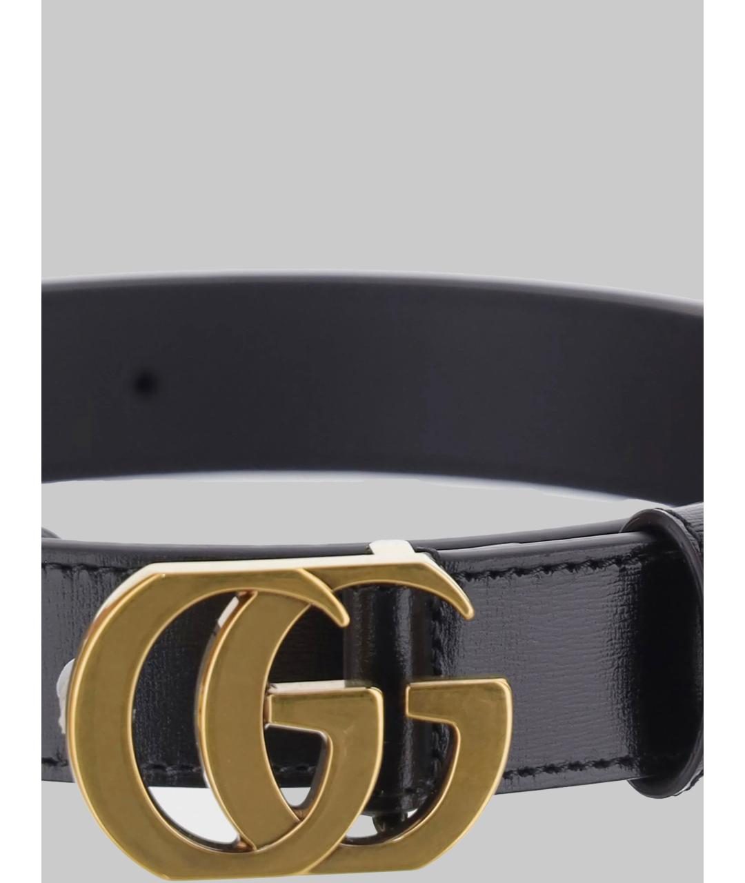 GUCCI Черный кожаный ремень, фото 3