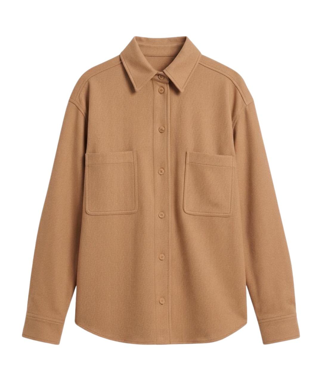 MAX MARA Бежевая шерстяная рубашка, фото 1