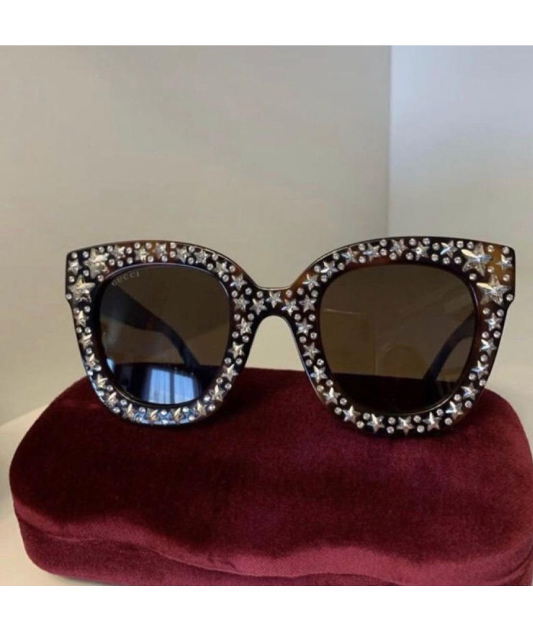GUCCI Коричневые пластиковые солнцезащитные очки, фото 3