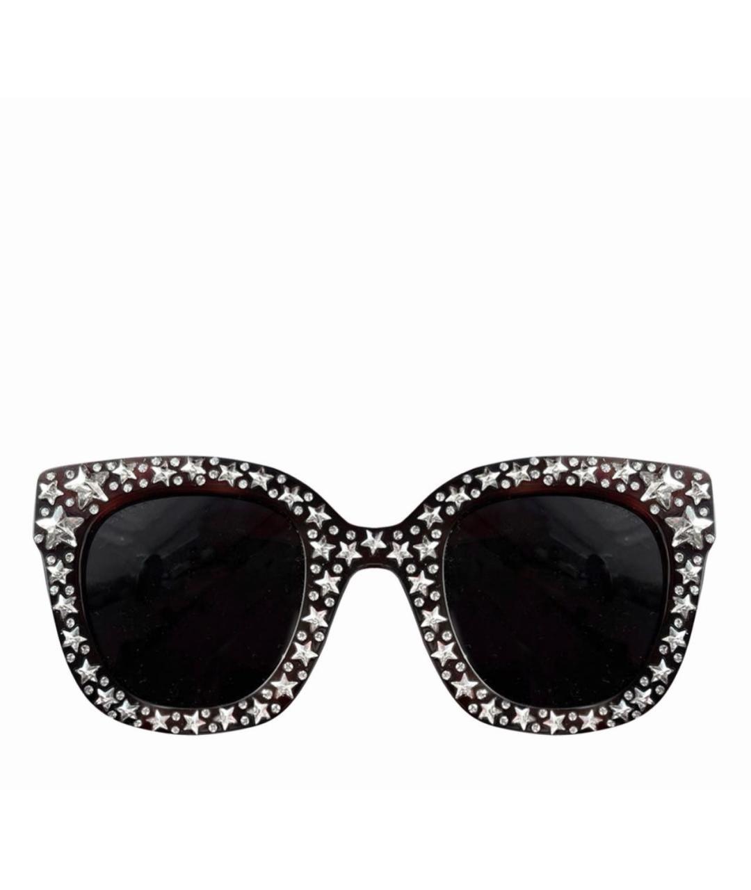 GUCCI Коричневые пластиковые солнцезащитные очки, фото 2