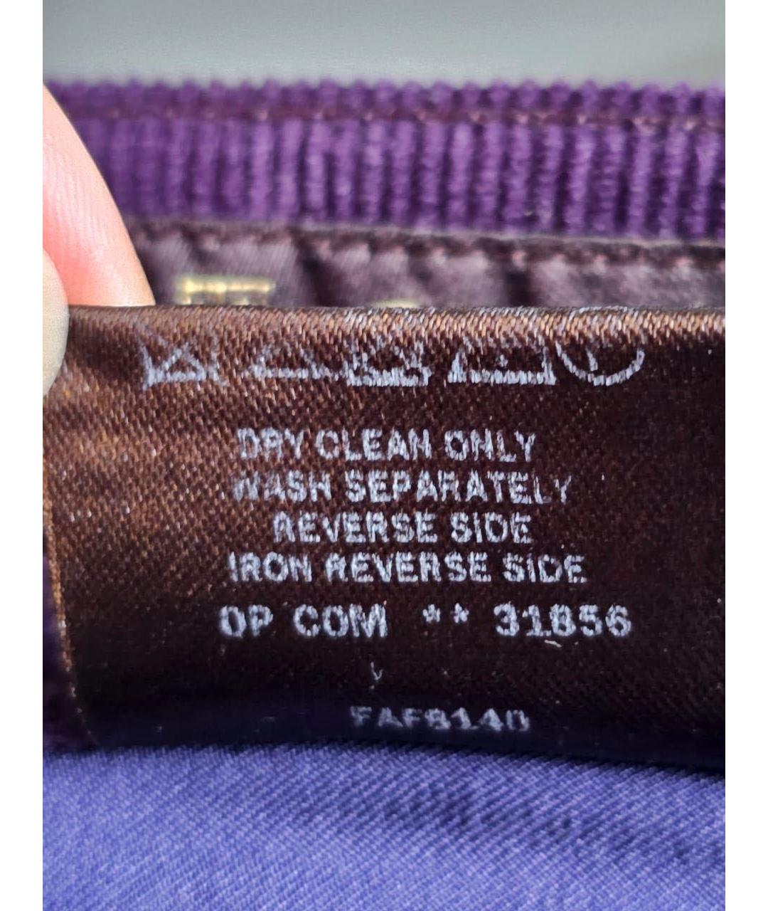 LORO PIANA Фиолетовые хлопко-эластановые брюки узкие, фото 8