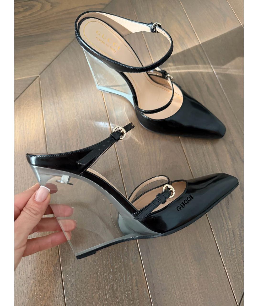 GUCCI Черные туфли из лакированной кожи, фото 4
