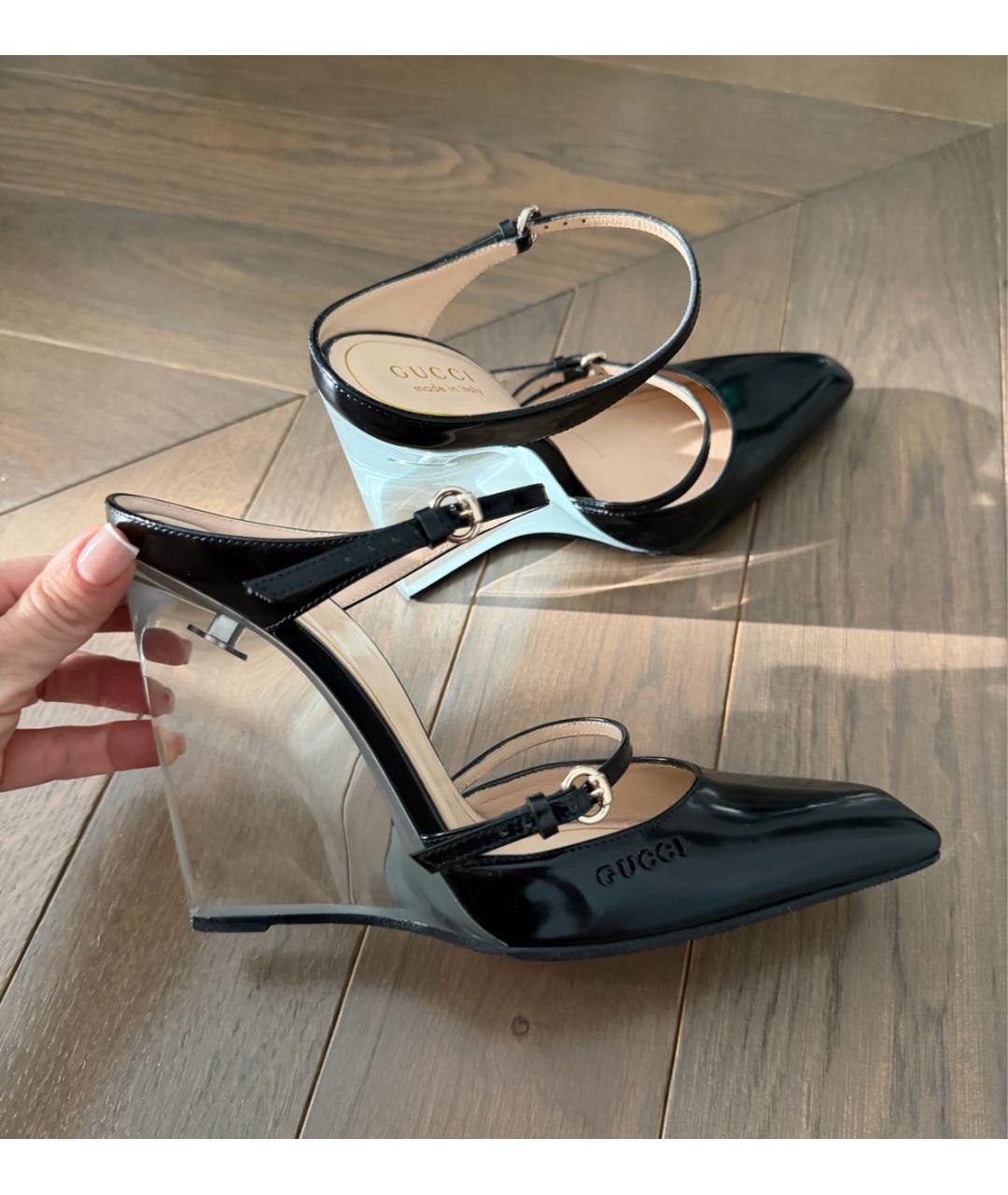GUCCI Черные туфли из лакированной кожи, фото 5