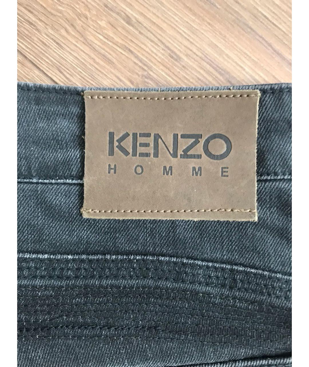 KENZO Черные хлопко-эластановые прямые джинсы, фото 5