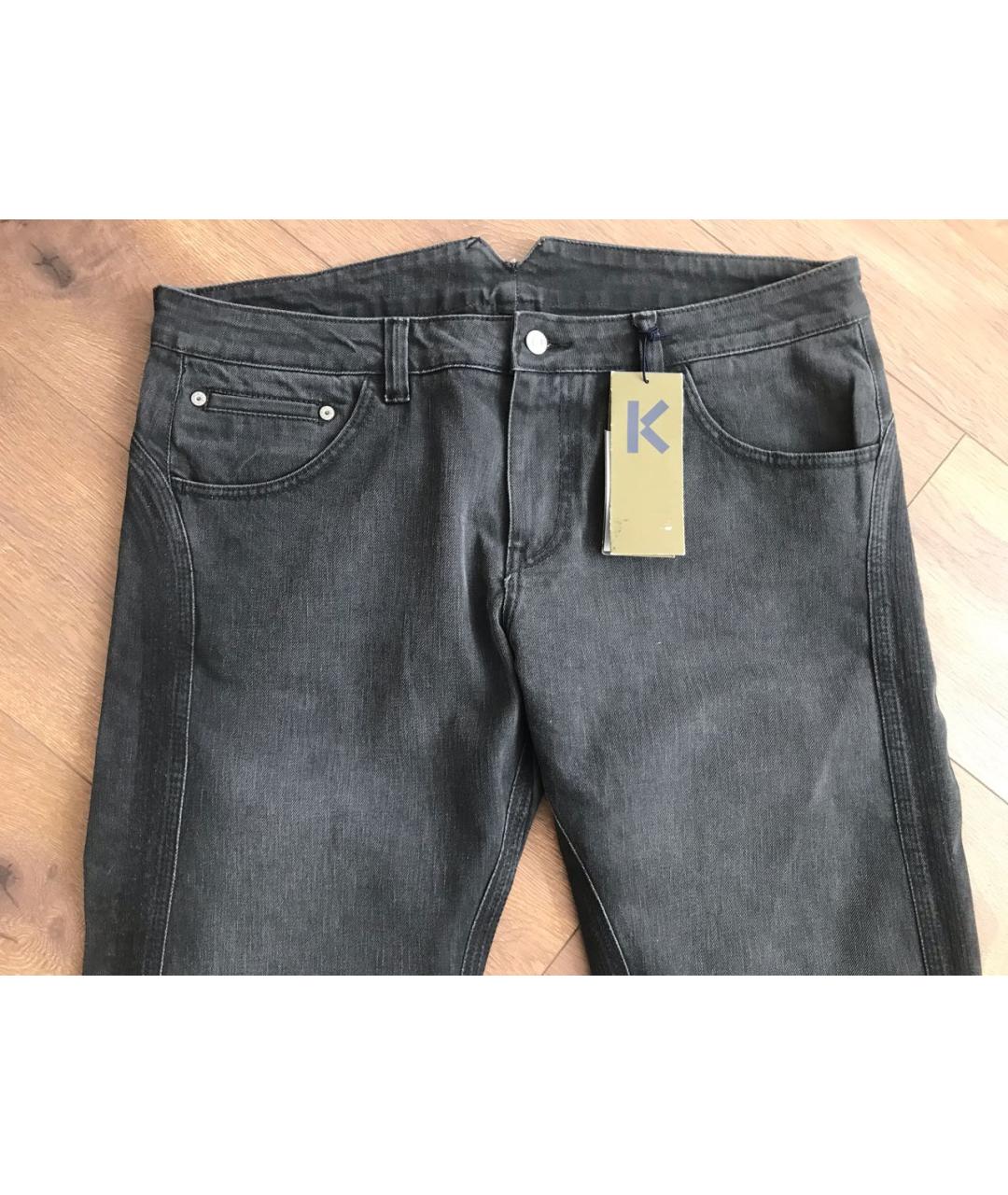 KENZO Черные хлопко-эластановые прямые джинсы, фото 2