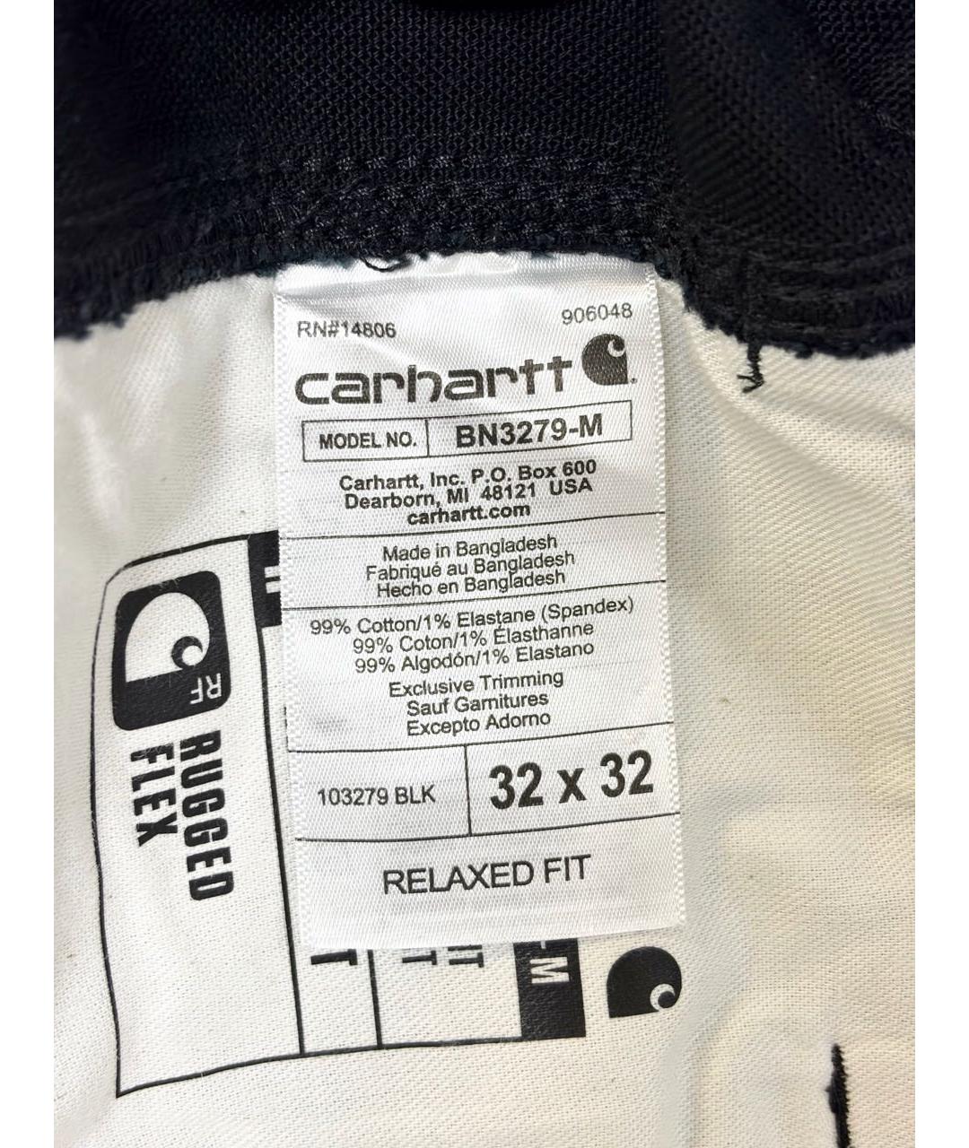 CARHARTT Черные хлопковые повседневные брюки, фото 5