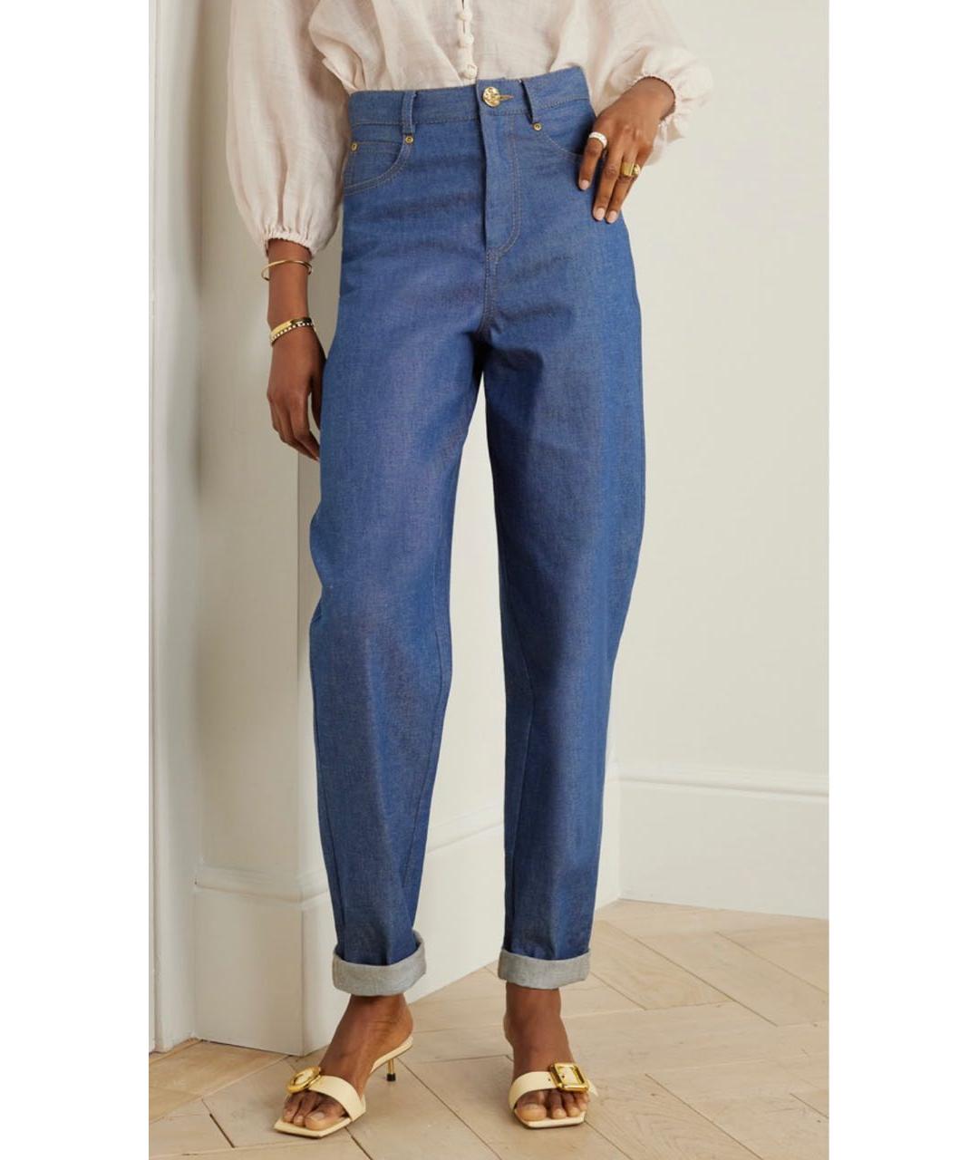 ZIMMERMANN Синие хлопко-эластановые прямые джинсы, фото 6