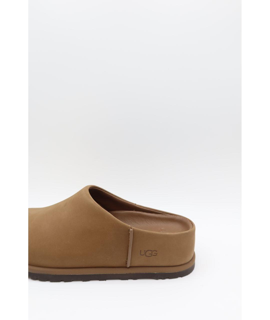 UGG Коричневые кожаные сабо, фото 3