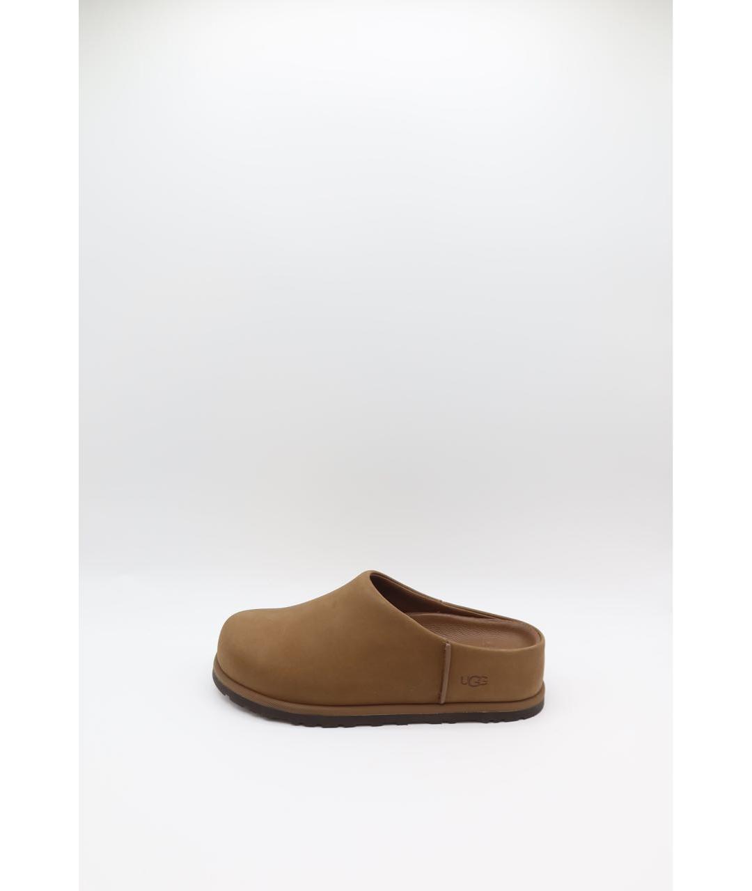 UGG Коричневые кожаные сабо, фото 6