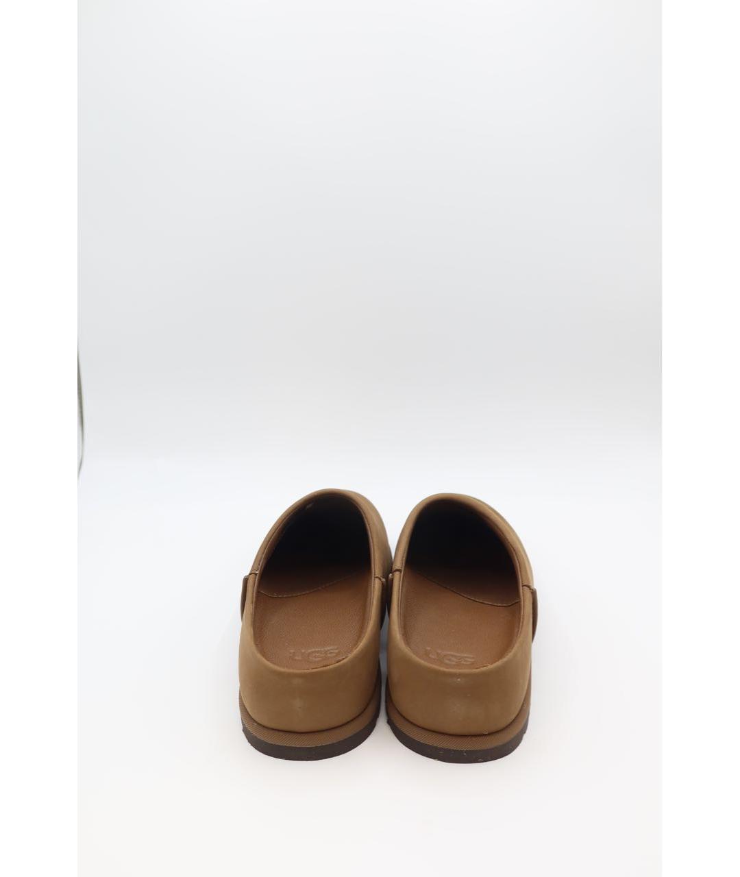 UGG Коричневые кожаные сабо, фото 4