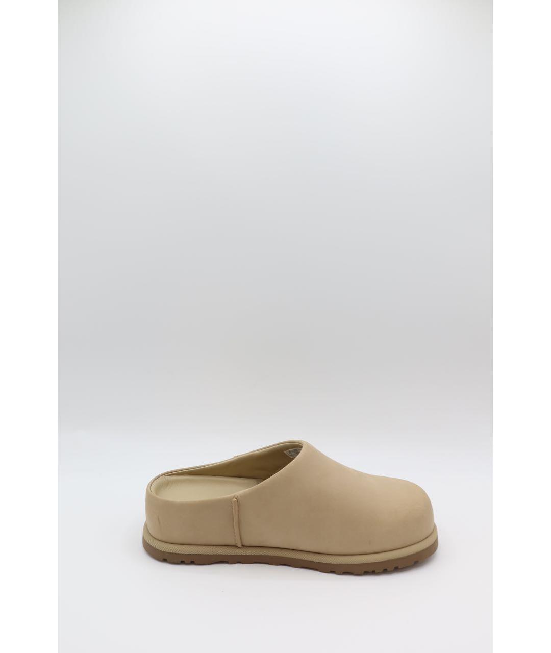 UGG Бежевые кожаные сабо, фото 7