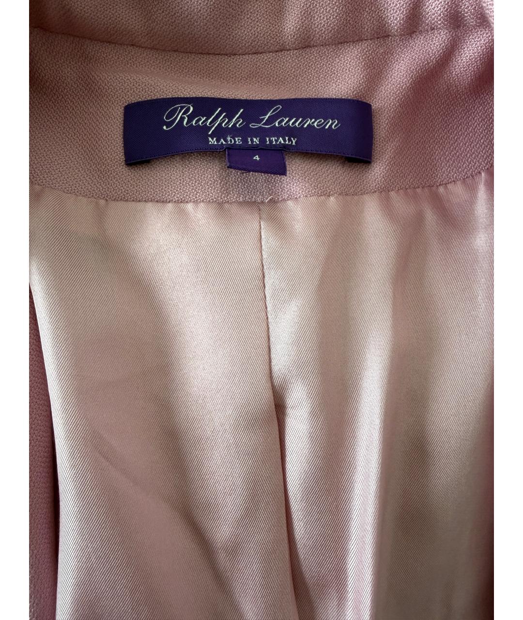 RALPH LAUREN PURPLE LABEL Розовый шерстяной жакет/пиджак, фото 3