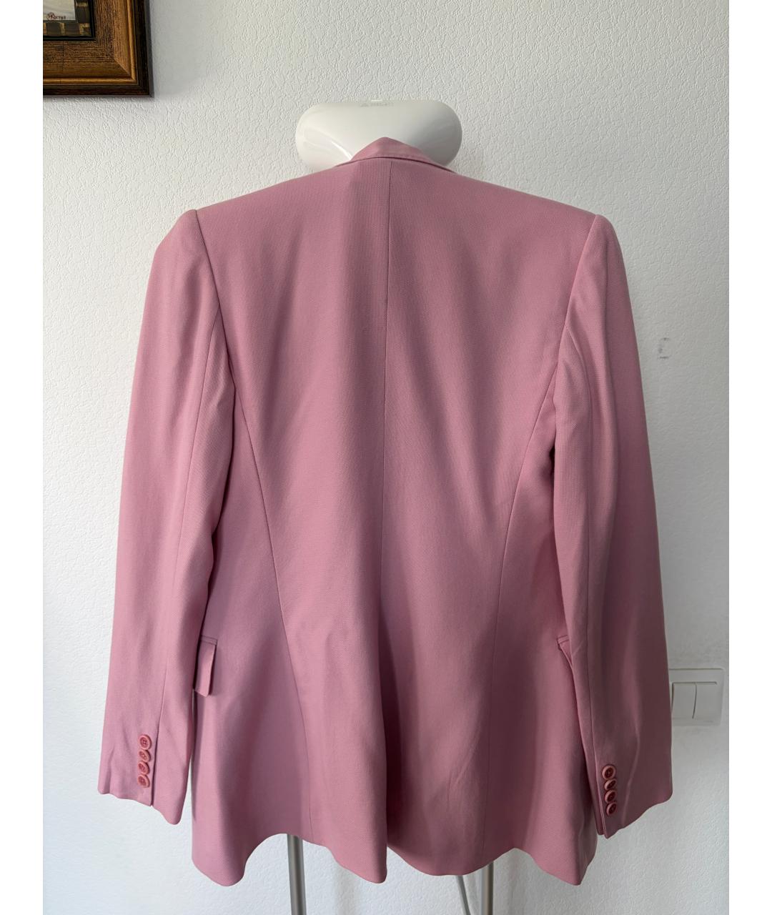 RALPH LAUREN PURPLE LABEL Розовый шерстяной жакет/пиджак, фото 2