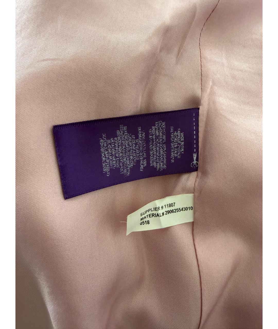 RALPH LAUREN PURPLE LABEL Розовый шерстяной жакет/пиджак, фото 4