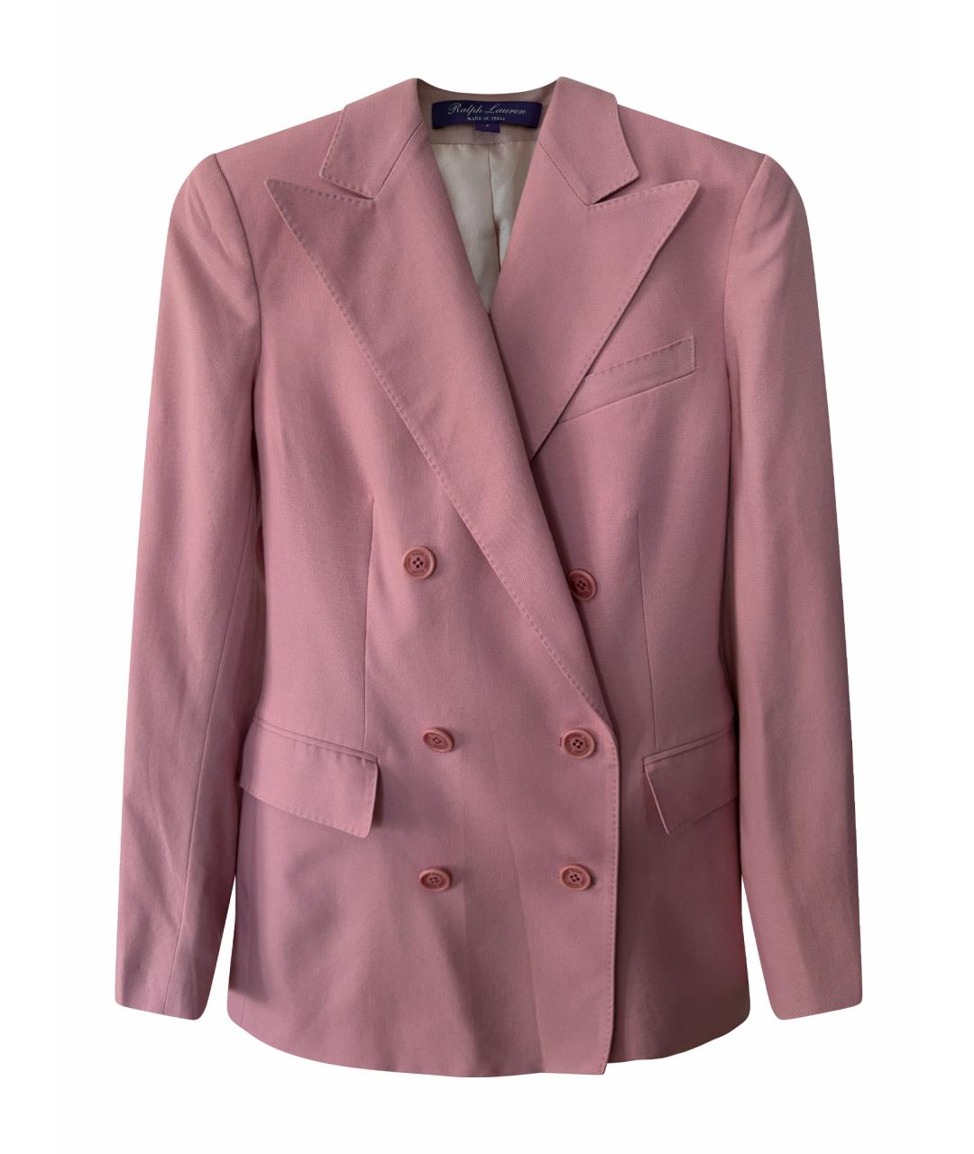 RALPH LAUREN PURPLE LABEL Розовый шерстяной жакет/пиджак, фото 1