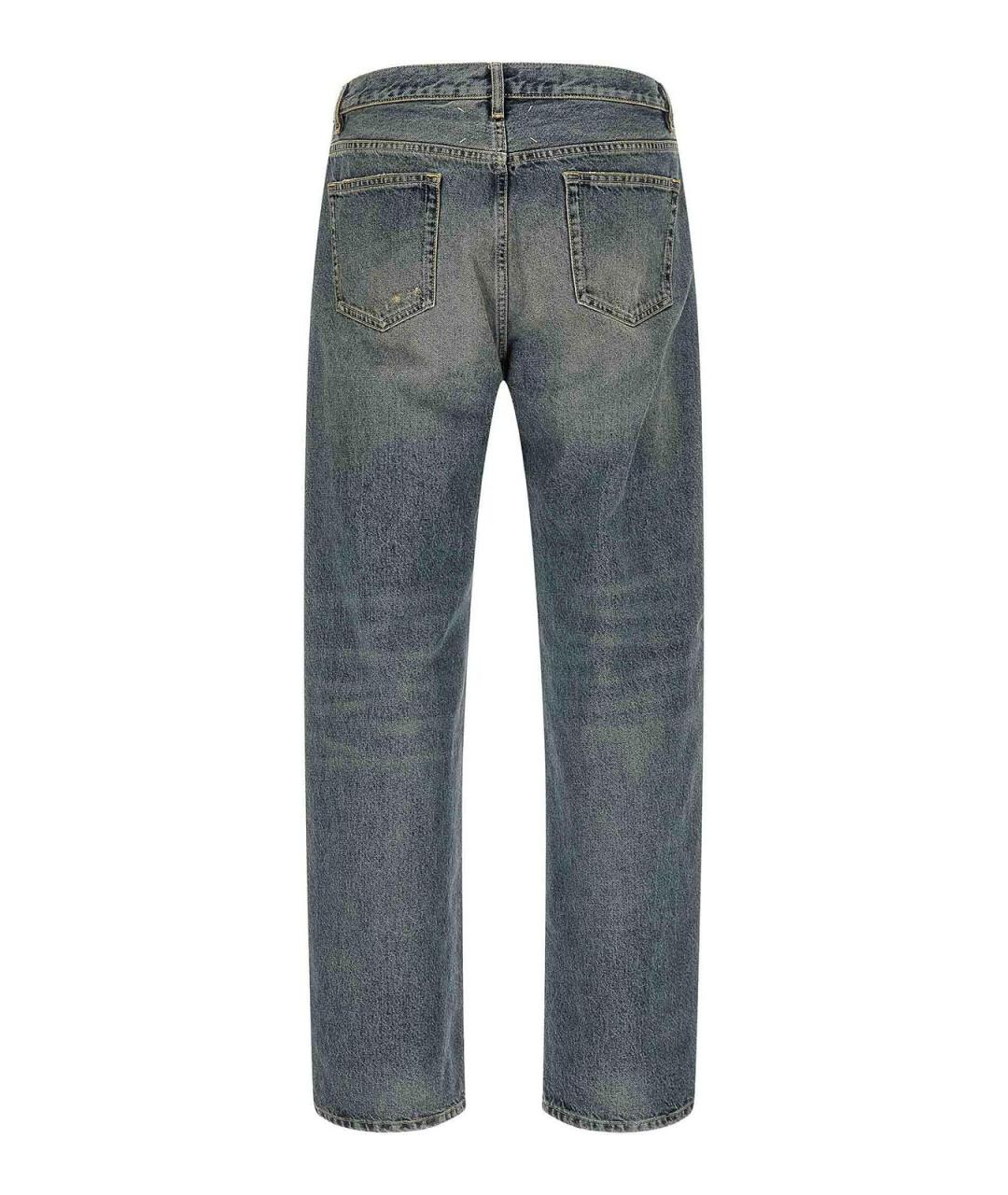 MAISON MARGIELA Голубые хлопковые прямые джинсы, фото 2