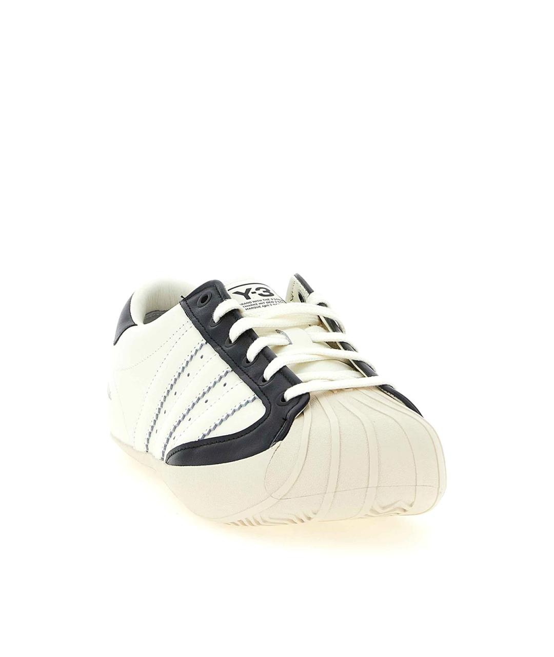 Y-3 Белые кожаные низкие кроссовки / кеды, фото 2