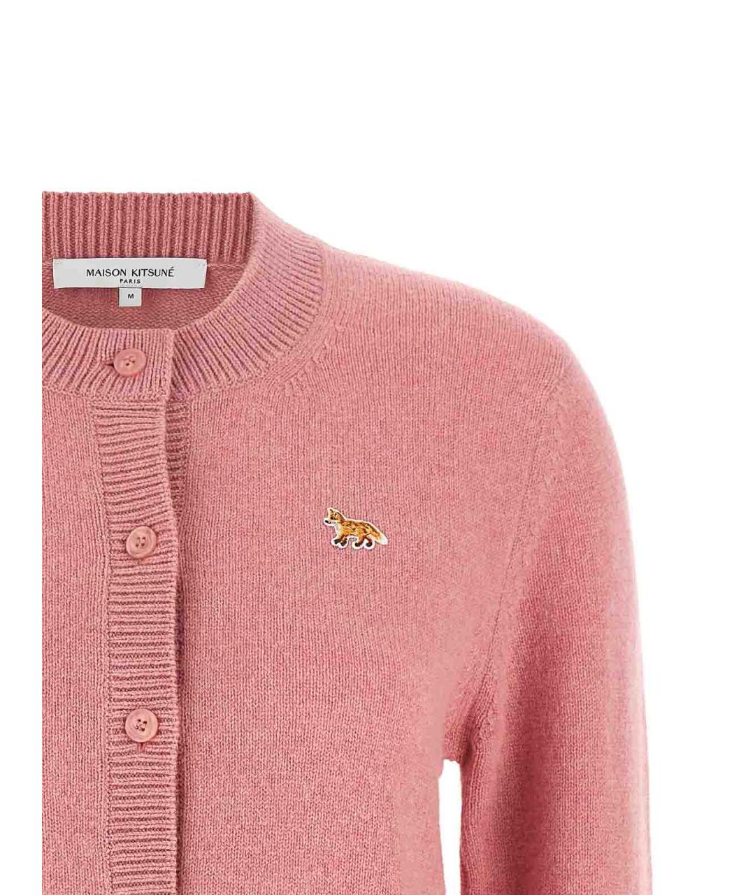 MAISON KITSUNE Розовый шерстяной кардиган, фото 3