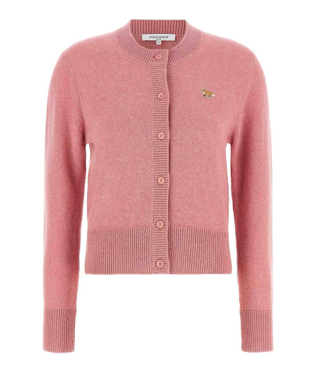 MAISON KITSUNE Розовый шерстяной кардиган, фото 1