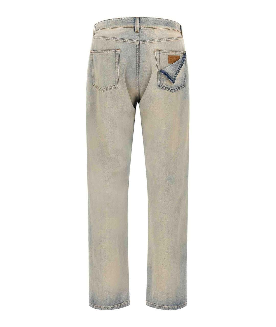 MM6 MAISON MARGIELA Голубые хлопковые прямые джинсы, фото 2