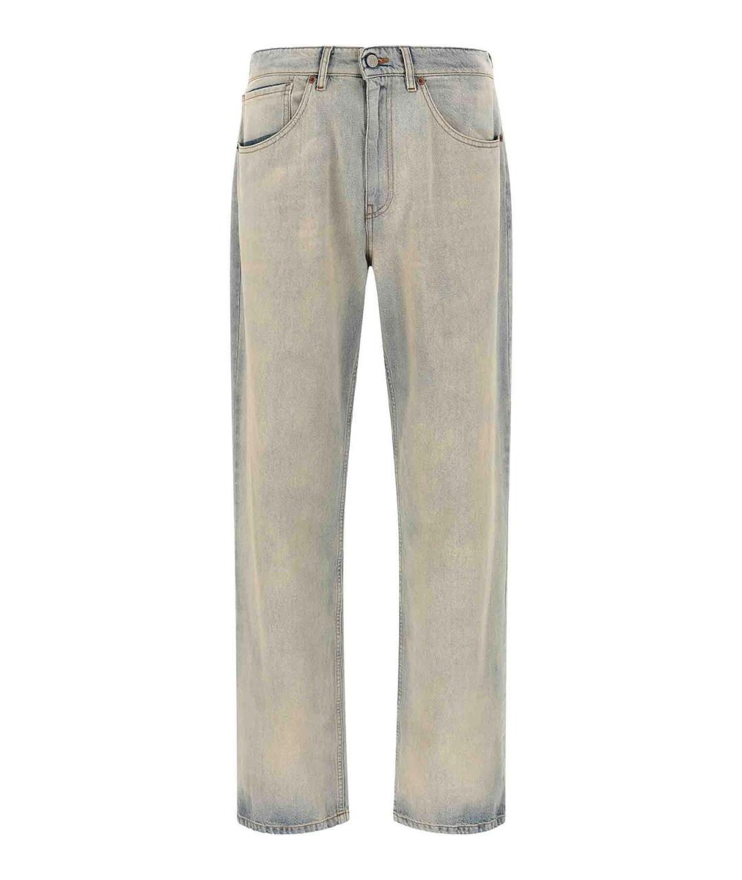 MM6 MAISON MARGIELA Голубые хлопковые прямые джинсы, фото 1