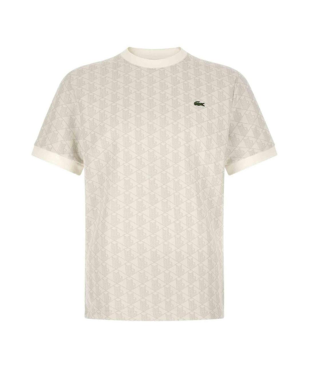 LACOSTE Бежевая хлопковая футболка, фото 1