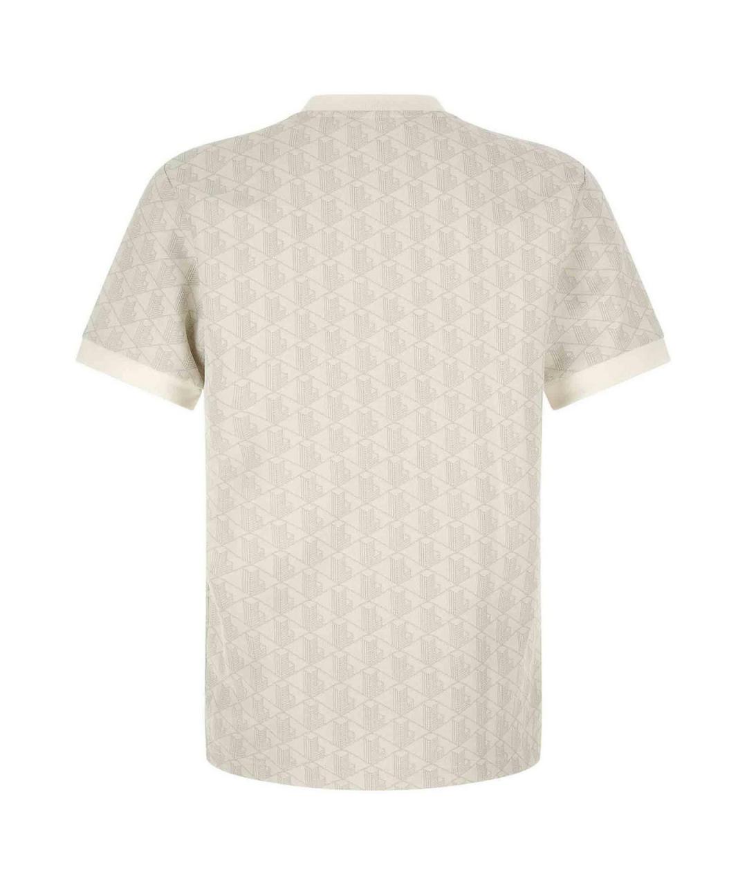 LACOSTE Бежевая хлопковая футболка, фото 2