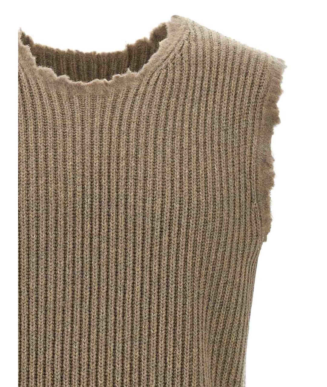 MM6 MAISON MARGIELA Бежевая шерстяная жилетка, фото 3