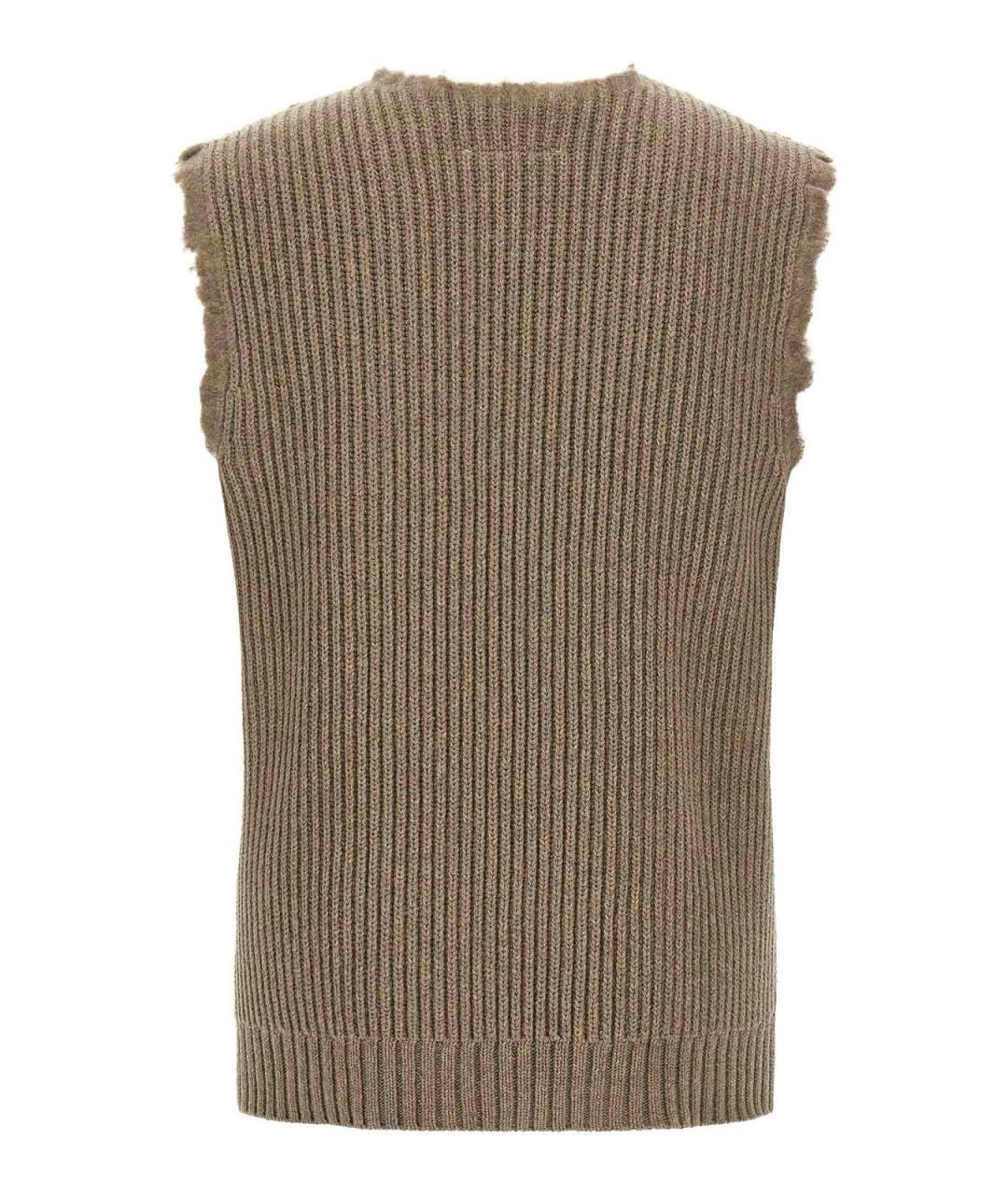 MM6 MAISON MARGIELA Бежевая шерстяная жилетка, фото 2
