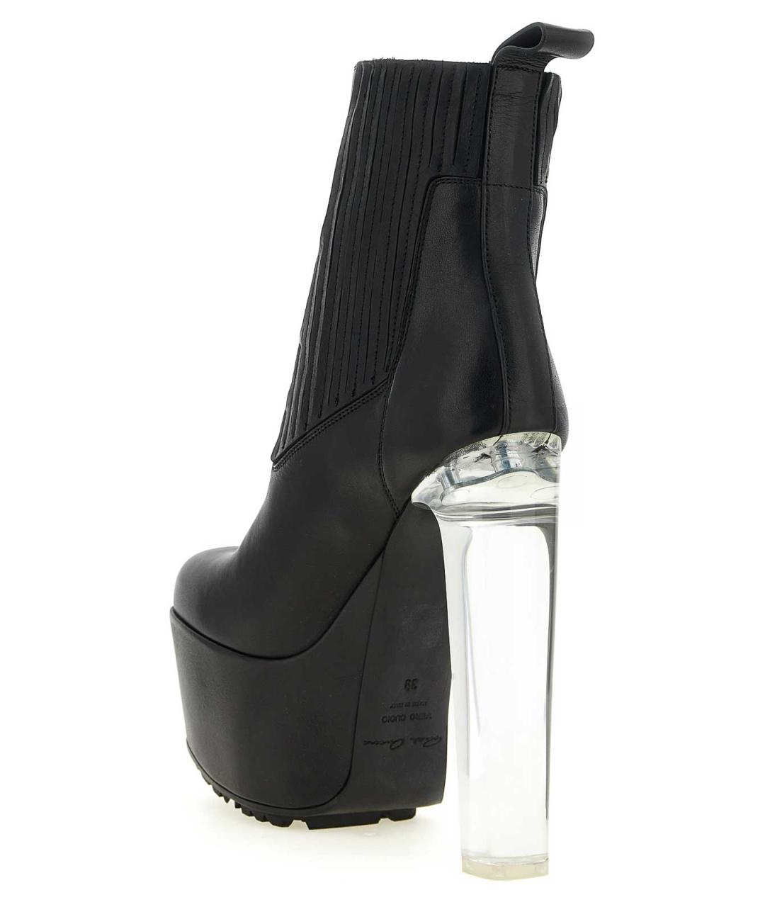 RICK OWENS Черные кожаные ботильоны, фото 3