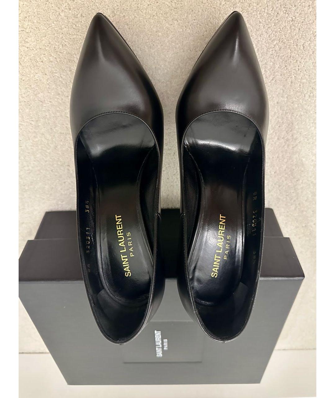 SAINT LAURENT Черные кожаные туфли, фото 3