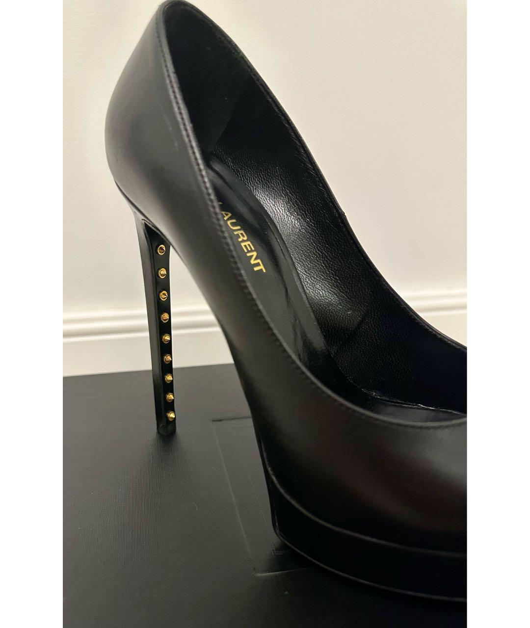 SAINT LAURENT Черные кожаные туфли, фото 6
